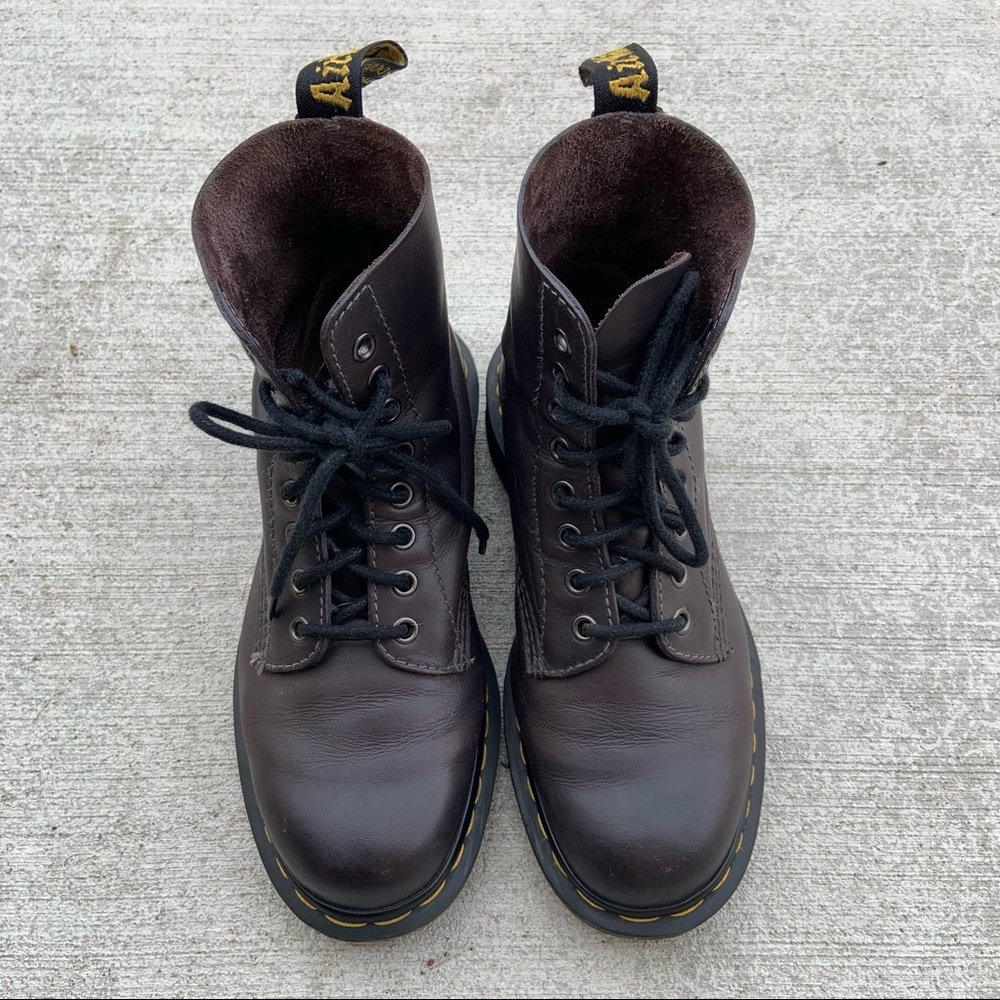 Dr Martens Pascal Combat Boot W8 Charcoal Antique Temperley, used